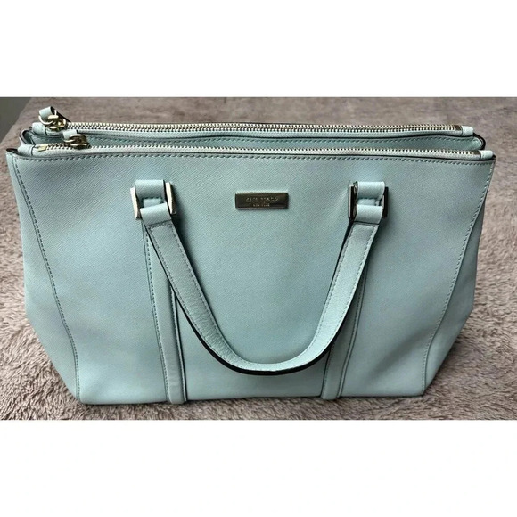 Kate Spade Newbury Lane Grace Blue Loden Detachable Shoulder Strap Satchel Bag - Picture 2 of 16